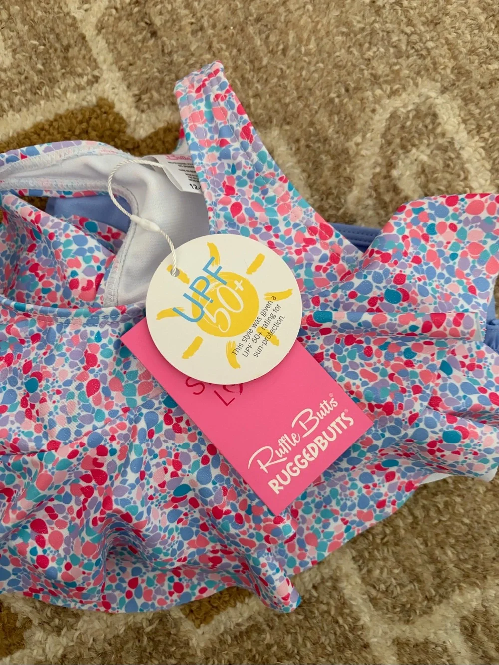 Ruffle Butts Pink & Blue Floral Ruffle Bikini